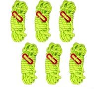 6 cuerdas reflectantes para exteriores de 6 mm de diámetro con tensores de aluminio, adecuadas para líneas de tienda de campaña, soporte de lona y uso multiusos al aire libre