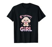 6º cumpleaños niña caniche Donut Lindo Perro Camiseta
