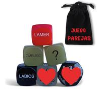 6 Dados Eróticos para Pareja + 1 Bolsa De Terciopelo Negra + Targeta con Instrucciones- Juegos De Parejas Adultos Español - Regalo Original para San Valentín (6 Dados)