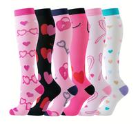 6 de calcetines de compresión de amor para de San Valentín y de la , calcetines deportivos para hombres y mujeres, calcetines de compresión la