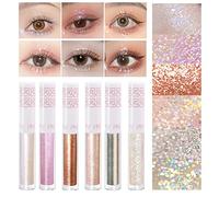 6 delineadores de ojos líquidos con purpurina, maquillaje coreano, sombra debajo de los ojos, maquillaje brillante para el día de San Valentín, juego de regalo de larga duración, secado rápido y