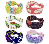 6 diademas anchas para mujeres y niñas, diadema ancha con palabra de amor dulce anudada, turbante cruzado, diadema antideslizante para yoga, entrenamiento, correr