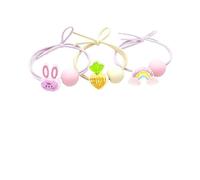 6 diademas de dibujos animados para niñas, con lazo acrílico para el pelo, accesorio para el cabello con diseño de graffiti, color rosa dulce