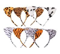 6 diademas de orejas de animal, orejas de guepardo, accesorios para el cabello, diadema de orejas de gato, tigre, cebra, leopardo, orejas de gato, diadema para temática de bosque, cumpleaños, cosplay,