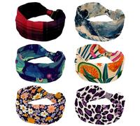 6 diademas elásticas para el cabello para mujer, para surf y olas de mar, turbante de moda, para yoga, entrenamiento, accesorios para el cabello, 6 unidades