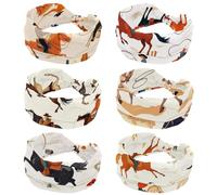 6 diademas elásticas para el pelo, diademas para mujeres y niñas, diseño vintage de cactus salvajes, vaqueras occidentales, caballo, rodeo, antideslizante, diadema ancha, envoltura para la cabeza