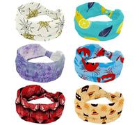 6 diademas elásticas para mujer, banda ancha para el pelo con hojas de fruta de limón, antideslizante, diadema para yoga, entrenamiento, gimnasio, correr, fitness, deporte