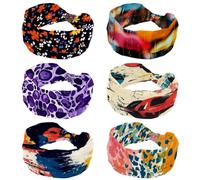 6 diademas elásticas para mujer, turbante deportivo, paraguas coloridos en días lluviosos, envoltura suave anudada, diadema para el cabello para yoga, entrenamiento diario