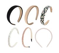 6 diademas elegantes para mujer, diademas antideslizantes para mujer, diademas de perlas, diademas elegantes, diademas de margaritas, cómodas y anchas