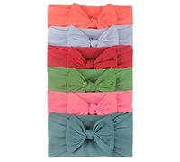 6 diademas para el pelo de bebé, accesorios para bebés, moño turbante para el cuidado del bebé (C, talla única)