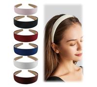 6 diademas para el pelo para mujer, anchas, elegantes diademas para el pelo, para mujer, puedes diseñar tú mismo, color negro, 6 colores, amplia para trajes de vacaciones, ropa cotidiana, uso