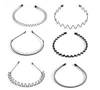 6 diademas para el pelo para mujer y hombre, color negro, para deportes al aire libre, yoga, fitness