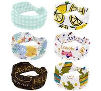 6 diademas para mujer, diadema de entrenamiento de yoga, cítricos, cítricos, limón, banda elástica para el pelo, envoltura suave para el cabello, turbante de moda