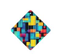 6 difusores cuadrados de aroma para coche, con diagrama geométrico, cuadrado, para colgar fragancia, tableta, decoración interior del coche, armario, zapatos, armario, ambientador de fragancia