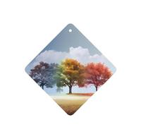 6 difusores de aroma de árbol de cuatro estaciones para coche, cuadrados, para colgar fragancias, tableta, decoración interior del coche, armario, zapatos, armario, ambientador de fragancia