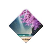 6 difusores de aroma de árbol de flores moradas para coche, cuadrados, para colgar fragancias, tabletas, decoración interior de coche, armario, zapatos, armario, ambientador de fragancia