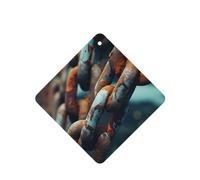 6 difusores de aroma de cadena oxidada, cuadrados, para colgar fragancias, tabletas, decoración interior de coche, armario, zapatos, armario, ambientador de fragancias