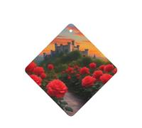 6 difusores de aroma de coche con diseño de castillo, cuadrados, para colgar fragancias, tableta, decoración interior del coche, armario, zapatos, armario, ambientador de fragancia