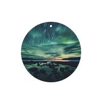 6 difusores de aroma de coche con forma redonda de mar bajo la Aurora Borealis para colgar fragancias para decoración interior de coche, armario, zapatos, armario, ambientador de fragancias