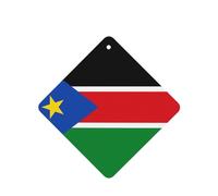 6 difusores de aroma de coche con la bandera de Sudán del Sur, cuadrados, para colgar fragancias, tabletas, decoración interior de coche, armario, zapatos, armario, ambientador de fragancia