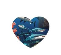 6 difusores de aroma de coral de tiburón submarino para coche, en forma de corazón, para colgar en tableta, decoración interior del coche, armario, zapatos, armario, ambientador de fragancia
