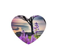 6 difusores de aroma de flores moradas para coche, en forma de corazón, para colgar en la tableta, decoración interior del coche, armario, zapatos, armario, ambientador de fragancia