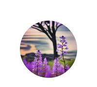 6 difusores de aroma de flores moradas para coche, forma redonda, para colgar fragancias, tabletas, decoración interior del coche, armario, zapatos, armario, ambientador de fragancia