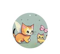 6 difusores de aroma de gatito mariposa para coche, forma redonda, para colgar fragancia, tableta, decoración interior del coche, armario, zapatos, armario, ambientador de fragancia