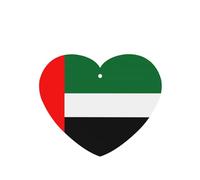 6 difusores de aroma de la bandera de los Emiratos Árabes Unidos para coche, en forma de corazón, para colgar en la tableta, decoración interior del coche, armario, zapatos, armario, ambientador de
