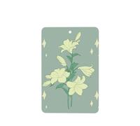 6 difusores de aroma de lirios blancos de dibujos animados para coche, rectangular, para colgar fragancia, tableta, decoración interior del coche, armario, zapatos, armario, ambientador de fragancia