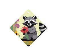 6 difusores de aroma de mapache con flores para coche, cuadrados, para colgar fragancias, tabletas, decoración interior de coche, armario, zapatos, armario, ambientador de fragancia