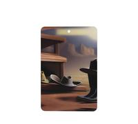 6 difusores rectangulares de aroma de sombrero y botas de vaquero para colgar en el coche, tableta, decoración interior del coche, armario, zapatos, armario, ambientador de fragancia