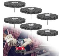 6 discos CSD de 100 mm, negro, lijadora de cubo, disco de limpieza, disco abrasivo, disco de lijado grueso, para amoladora angular de pintura, soldaduras de óxido, limpieza y eliminación