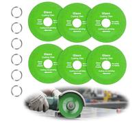 6 discos de corte de vidrio, disco de diamante profesional de 100 x 22,23 mm, disco de corte de azulejos para cortar material duro, mármol, azulejos de vidrio, cerámica, granito, etc.