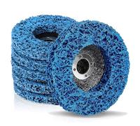 6 discos de limpieza gruesos de 100 mm de diámetro para eliminar el óxido, fieltro de limpieza CSD de nailon CBS para amoladora angular, eliminador de óxido para Flex azul (100 mm - 4 pulgadas)
