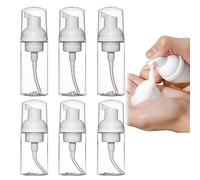 6 Dispensadores VacíOs de JabóN De Espuma, VacíOs Sin Aire, Botellas de Bomba De Crema, PequeñOs Dispensadores De JabóN, Mini Botellas De PláStico Espumoso para CosméTicos, Viajes (30 Ml, 50 Ml)