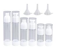 6 dispensadores vacíos sin aire, dispensador de crema, dispensador de bomba, portátil, vacío, rellenable, botellas de viaje para rellenar, set de viaje, cosméticos para loción, crema, gel y champú,