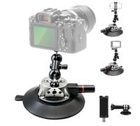 6'' DSLR Cámaras Coche Ventosa Soporte-110 lb/50 kg Resistencia Parabrisas Soporte Compatible con Insta360 X5-X, Osmo 360 con Mágico Brazo,1/4" y 3/8" Tornillos para Cine, Vlogs y Acción Vídeos