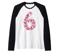 6 Dulces 67 Corazones Dibujados A Mano Lindas Niñas Niños Famil Camiseta Manga Raglan