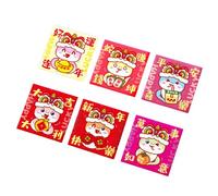 6 elegantes sobres de dinero para niños, forma cuadrada, para celebrar la cultura tradicional durante el Año Nuevo, bolsa de dinero de la suerte para niños