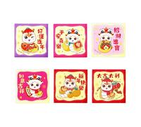 6 elegantes sobres de dinero para niños, forma cuadrada, para celebrar la cultura tradicional durante el Año Nuevo, bolsa de dinero de la suerte para niños