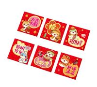 6 elegantes sobres de dinero para niños, forma cuadrada, para celebrar la cultura tradicional durante el Año Nuevo, bolsa de dinero de la suerte para niños