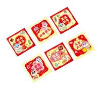 6 elegantes sobres de dinero para niños, forma cuadrada, para celebrar la cultura tradicional durante el Año Nuevo, bolsa de dinero de la suerte para niños