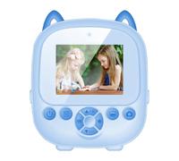 6 en 1 cámara de impresión Mini instantánea, cámara de impresión térmica inalámbrica con impresión de Fotos HD Recargable de Tipo C para Regalos de cumpleaños de Navidad Azul 32GB