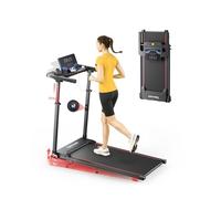 4 en 1 Cinta de Correr Plegable, 9% Inclinación, TOPUTURE 2.5HP Cinta de Andar Escritorio para Hogar/Oficina, LED Pantalla Dual, Control Remoto Magnético Mute, 12KM/H Walking Pad, App & Bluetooth