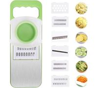 6 en 1 Cortador de mandolina, cortador de verduras multifuncional de cocina, picadora para la casa, picadora para alimentos de acero inoxidable, rebanadora de juliana, cortador de mandolina portátil