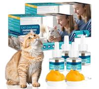 6 EN 1 Difusor Calmante Feromonas Para Gatos, Compatible con Difusores Comunes, Difusor Feromonas Gatos 120 Días para Estrés, Relajación y Ansiedad, para Gatos y Gatitos (2 Difusor + 4 Recambios)