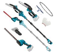 6 en 1 Juego de Motosierra 8" y Cortasetos para Makita 18V(sin batería) | Roadtime Podadora telescópica mini motosierra de podar, cortador de setos, adecuado para jardín, árboles y arbustos