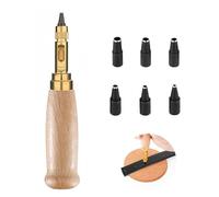 6 en 1 Punzón De Impacto Automático Perforadora De Cuero Herramienta Automática De Cuero Punzón Central Intercambiable Para Cuero Con Tensión Ajustable Herramienta Versátil Y Duradera