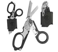 6 en 1 Tijeras de Trauma Plegables Multifunción con Funda Compatible, Tijeras de Respuesta a Emergencias Herramientas de Rescate para Camping al Aire Libre (negro)